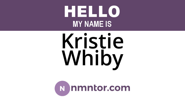 Kristie Whiby