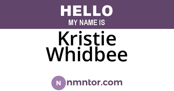 Kristie Whidbee