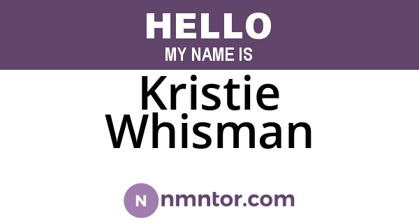 Kristie Whisman