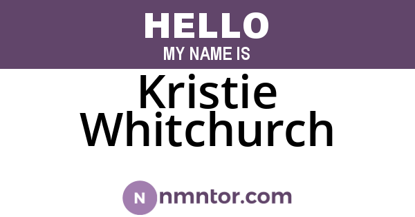 Kristie Whitchurch