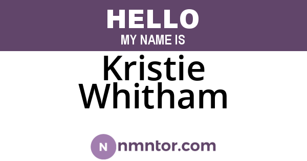 Kristie Whitham