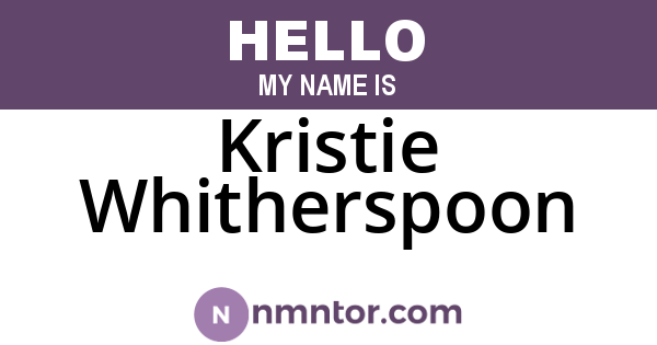 Kristie Whitherspoon