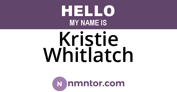 Kristie Whitlatch