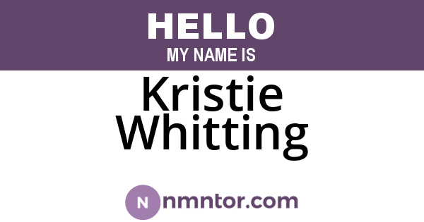 Kristie Whitting