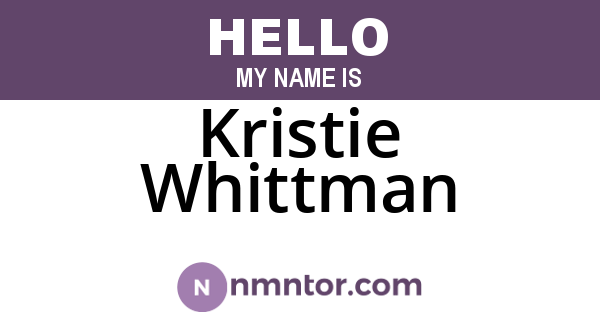 Kristie Whittman