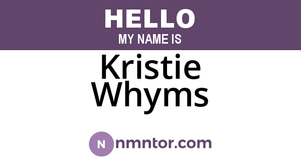 Kristie Whyms
