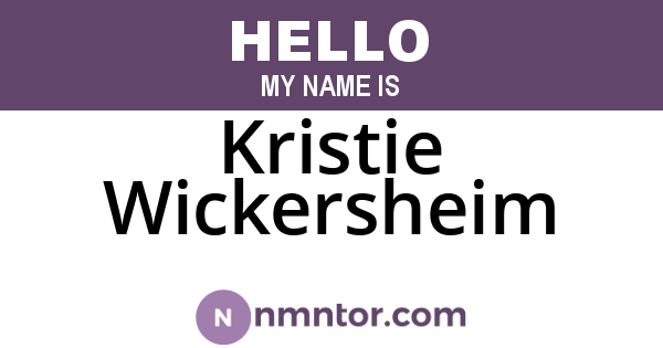 Kristie Wickersheim