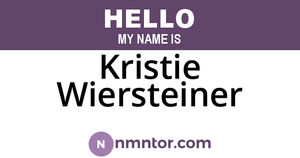 Kristie Wiersteiner