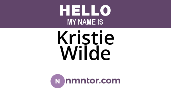 Kristie Wilde