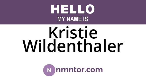 Kristie Wildenthaler