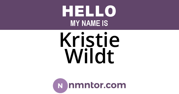 Kristie Wildt