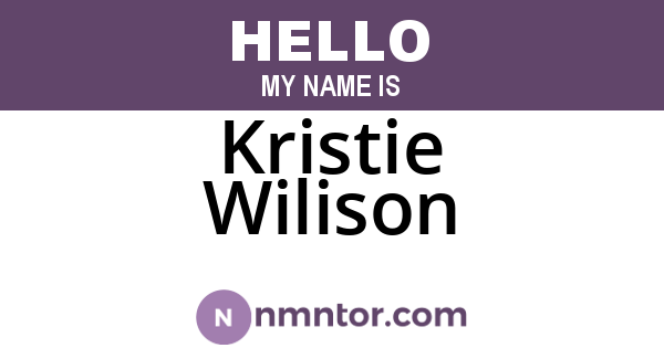 Kristie Wilison