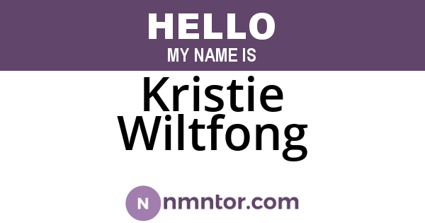 Kristie Wiltfong