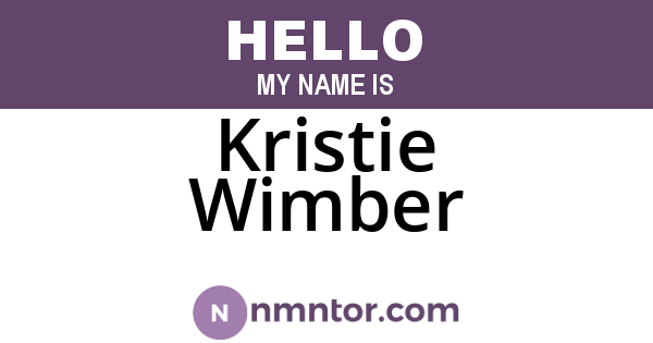 Kristie Wimber