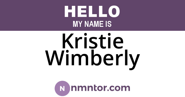 Kristie Wimberly