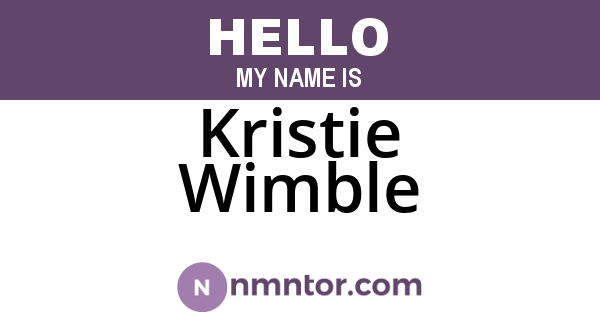 Kristie Wimble