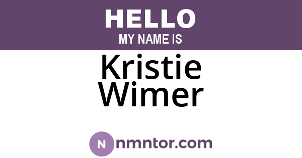 Kristie Wimer