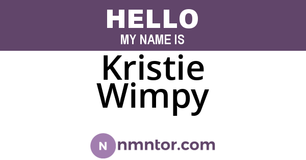 Kristie Wimpy