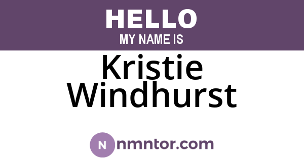 Kristie Windhurst