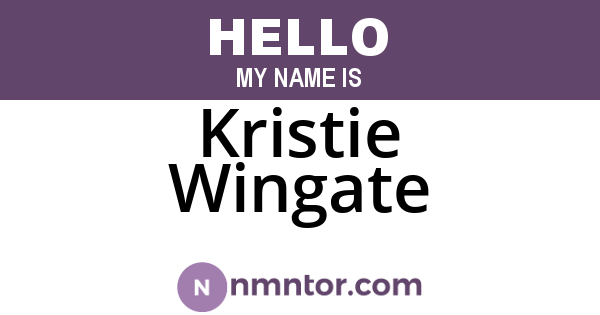 Kristie Wingate