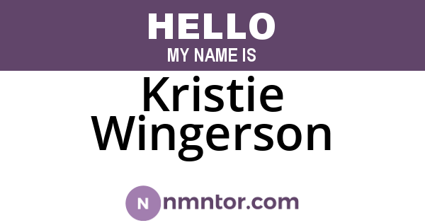 Kristie Wingerson