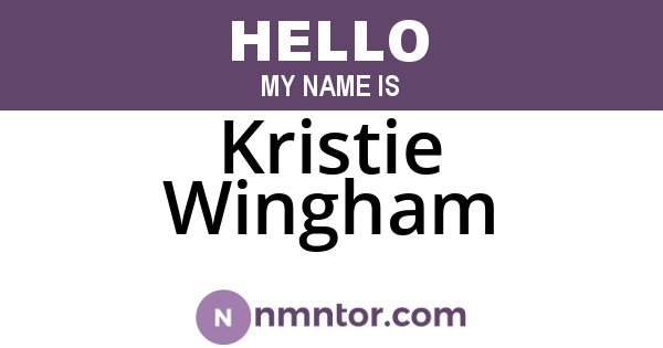 Kristie Wingham