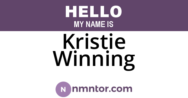 Kristie Winning