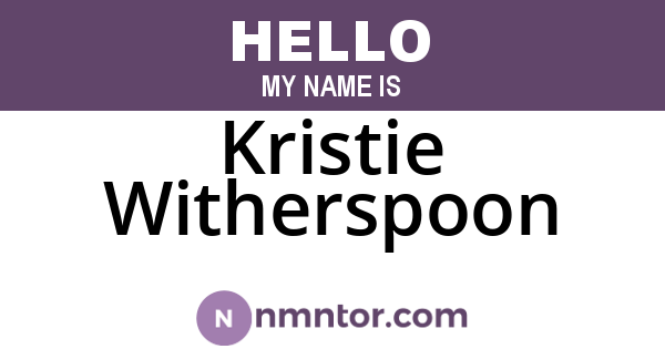 Kristie Witherspoon