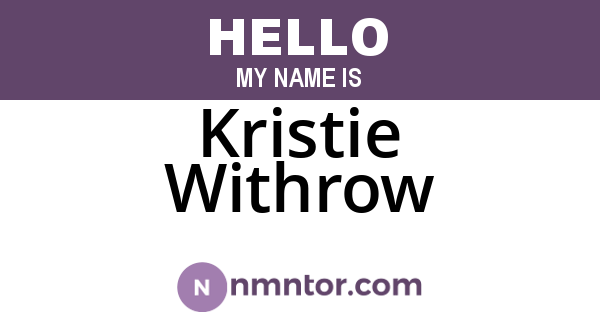 Kristie Withrow