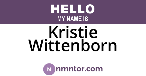 Kristie Wittenborn