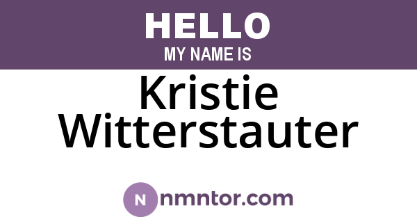Kristie Witterstauter