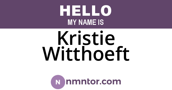 Kristie Witthoeft