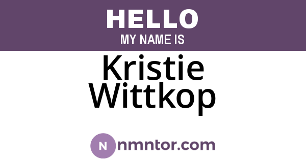 Kristie Wittkop