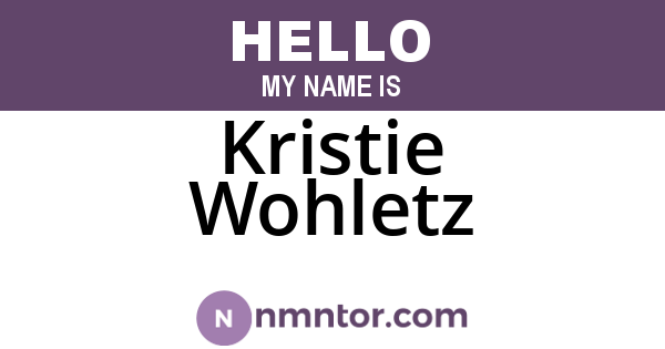 Kristie Wohletz