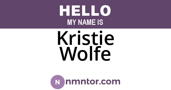 Kristie Wolfe