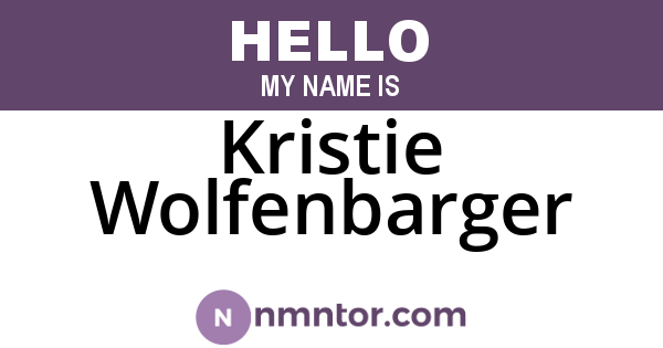 Kristie Wolfenbarger