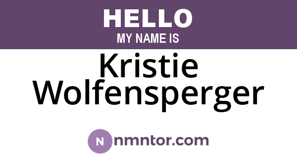 Kristie Wolfensperger
