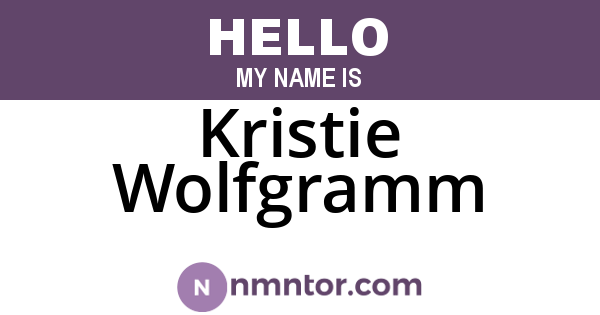 Kristie Wolfgramm