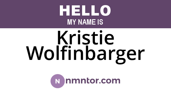 Kristie Wolfinbarger