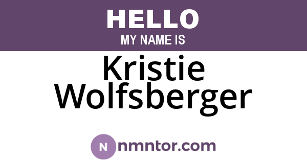 Kristie Wolfsberger