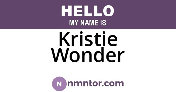 Kristie Wonder
