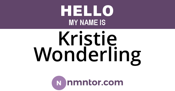Kristie Wonderling