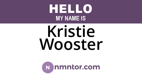 Kristie Wooster