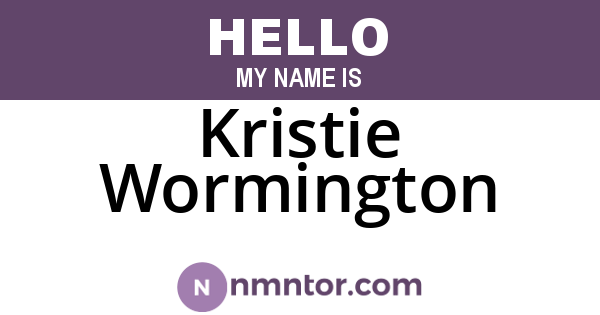 Kristie Wormington