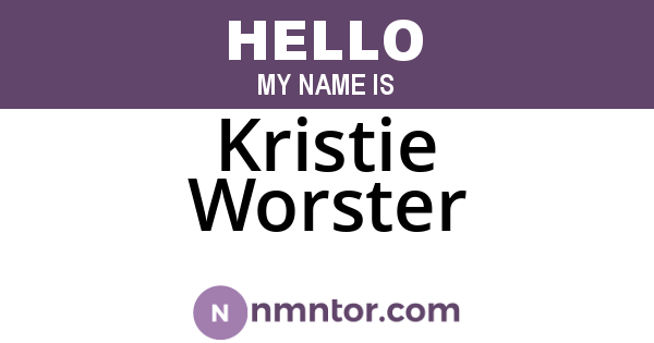 Kristie Worster