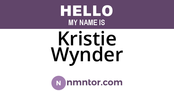 Kristie Wynder