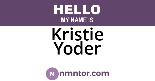 Kristie Yoder