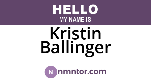 Kristin Ballinger