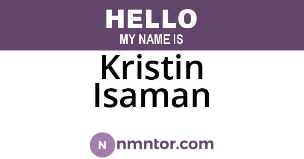 Kristin Isaman