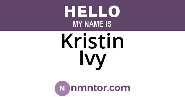 Kristin Ivy